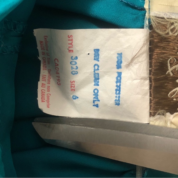 VTG Paris Fashion Co. Pleated Blue/Green Satin Pants Sz 6 Tapered Leg Balloon - Picture 4 of 15